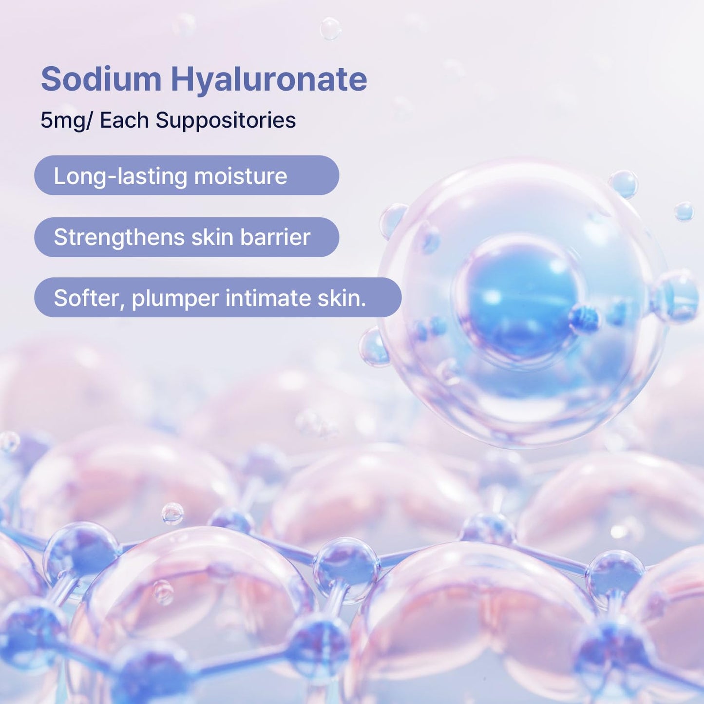 Kissbea Hyaluronic Acid Suppositories for Women – Estrogen Free - 12 Count