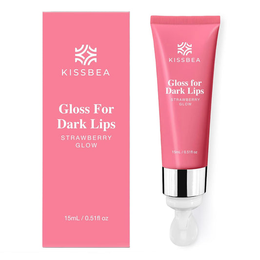 Kissbea Strawberry Glow lip gloss for dark lips, 15 ml
