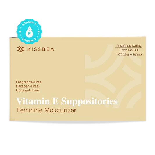 Kissbea Vitamin E Suppositories for Women - Estrogen Free - 14 Count with Applicator