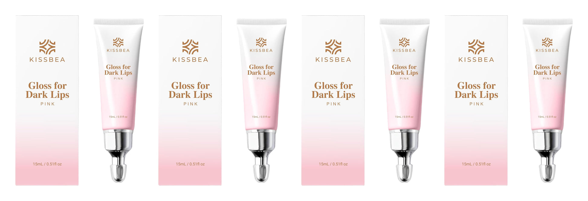 Kissbea Refreshing Mint Lip Gloss 4-Pack – 4 × 15 ml tubes