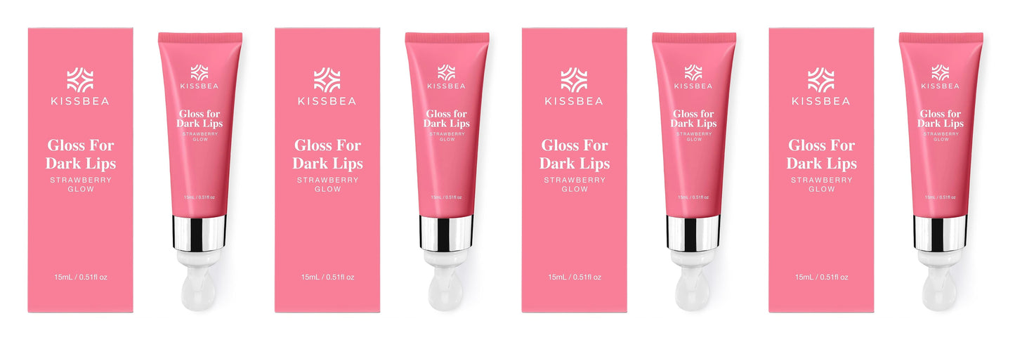 Kissbea Strawberry Lip Gloss 4-Pack – 4 × 15 ml tubes
